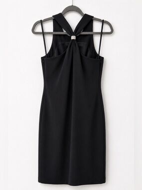 Jones New York Black Dress Sleeveless Sheath Rhinestone Back Size 10